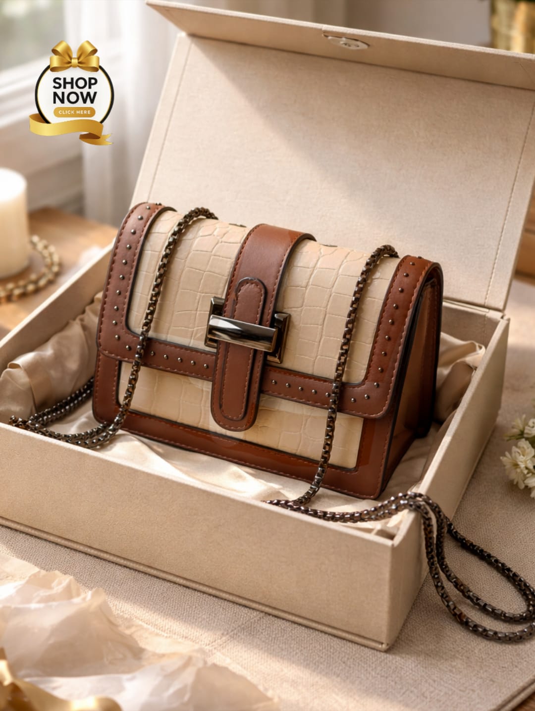 Imported Top Chain Crossbody Bag