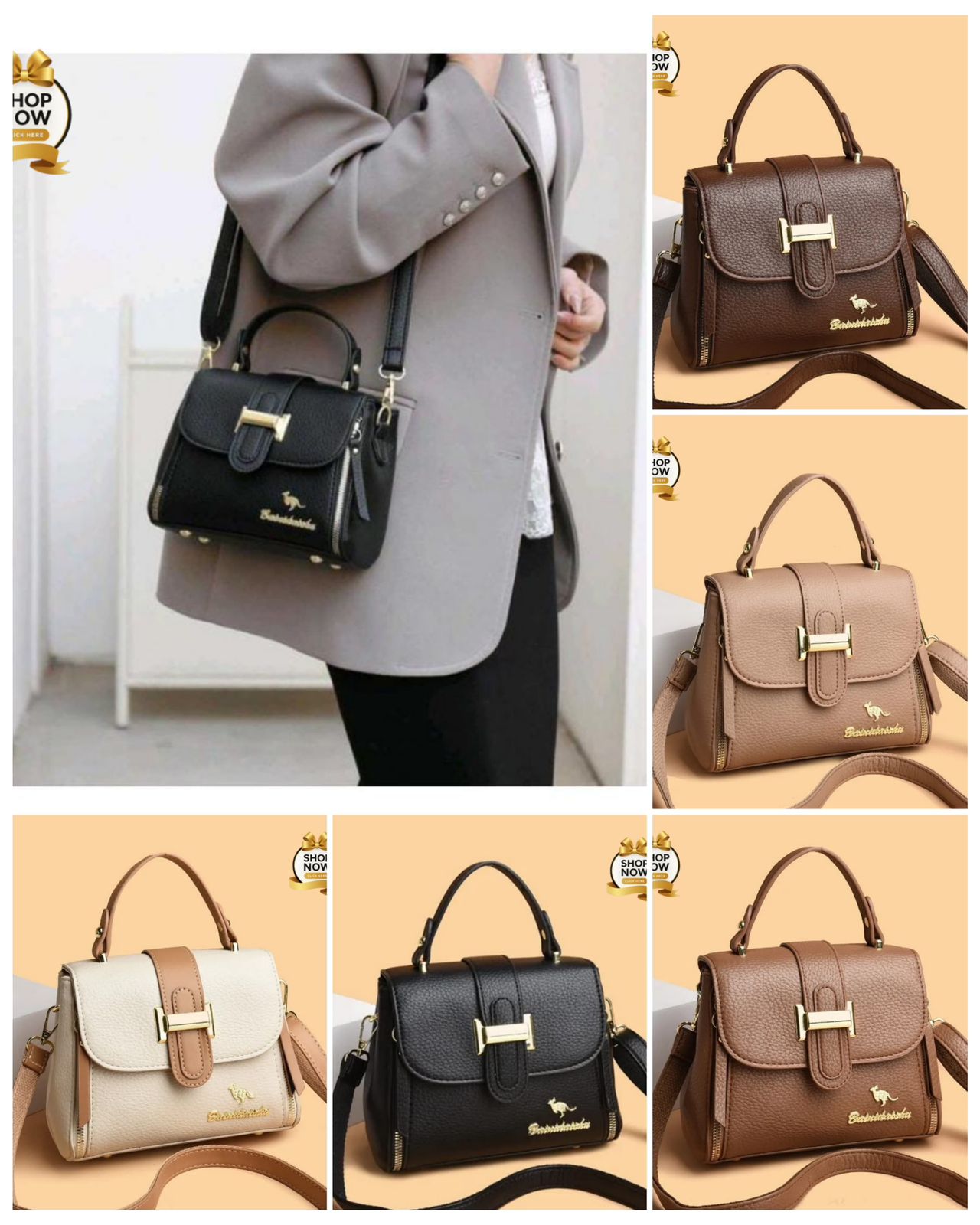 Kangaroo Two Zipper Crossbody bag | Imported