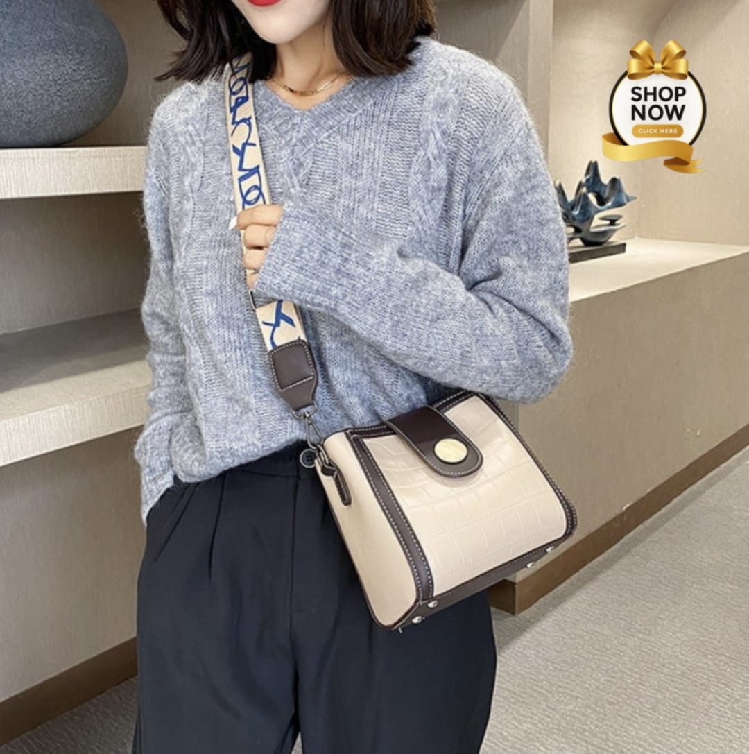 Texted Belt Crossbody Bag | Imported