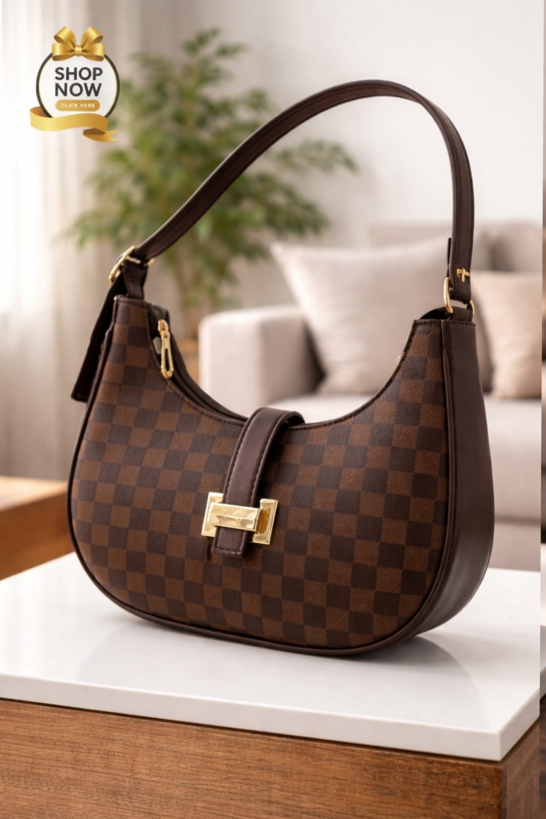 Branded Moon Shape Handbag