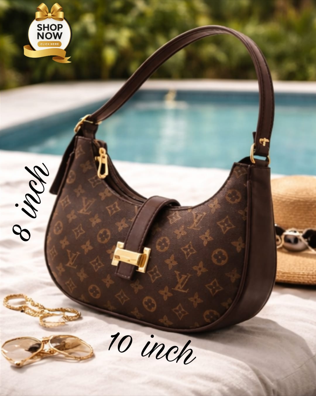 Branded Moon Shape Handbag