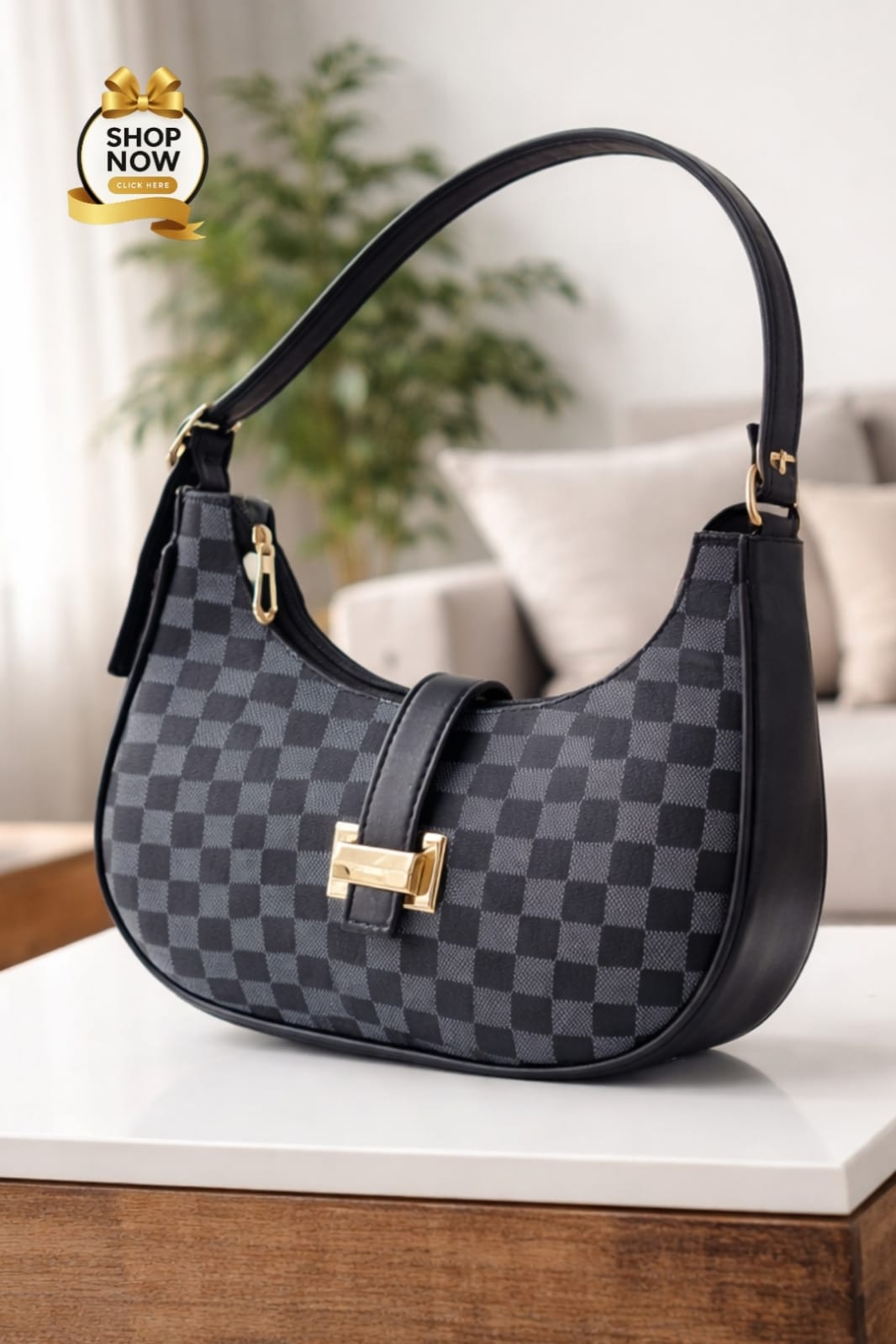 Branded Moon Shape Handbag