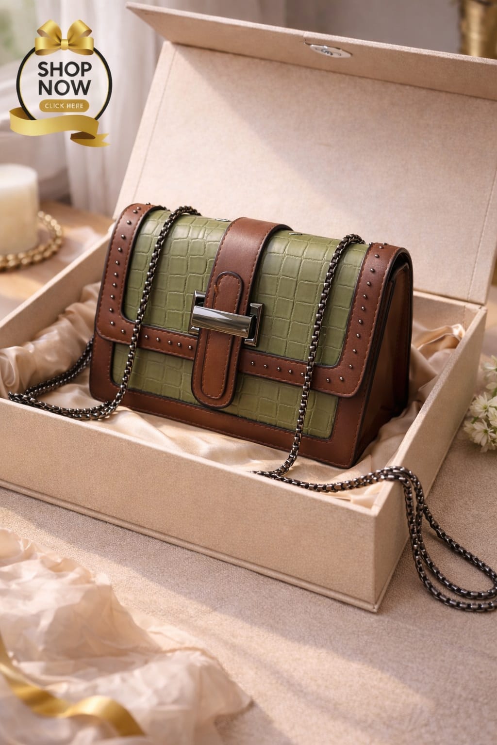 Imported Top Chain Crossbody Bag