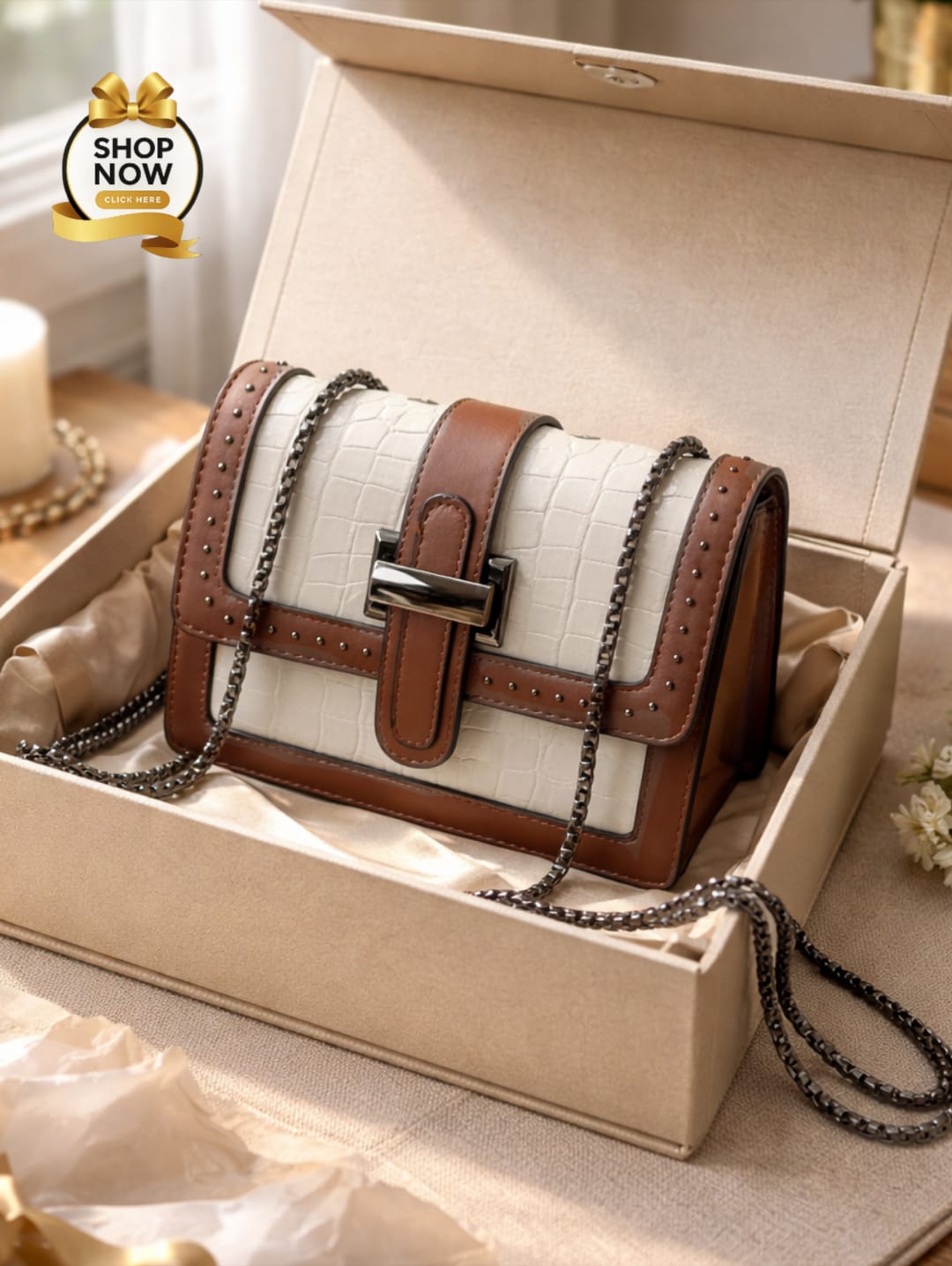 Imported Top Chain Crossbody Bag