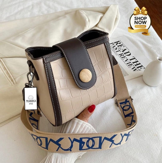 Texted Belt Crossbody Bag | Imported